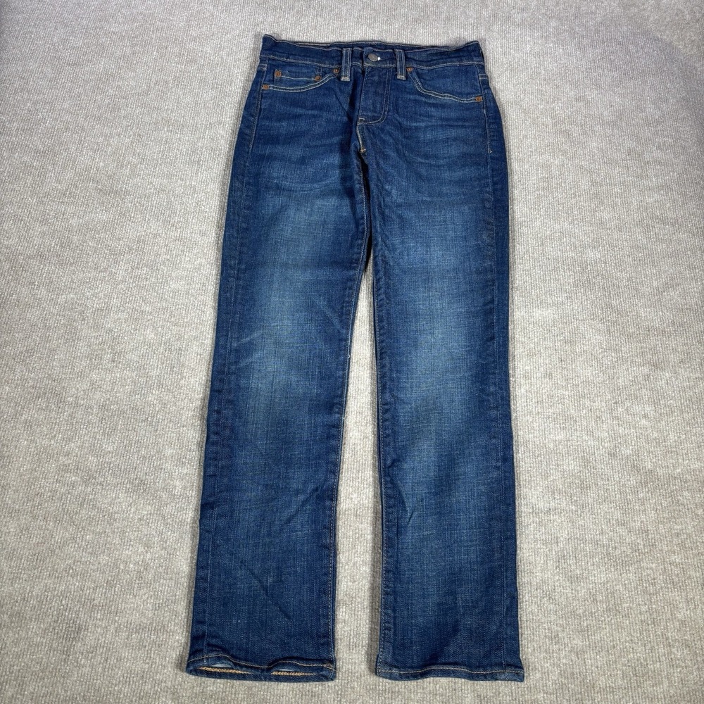 Levis Premium 511 Jeans Mens 28x29 Slim Fit Straight Leg Dark Wash Blue Denim